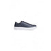 Dark blue leather sneaker with white sole and laces by Armani Exchange