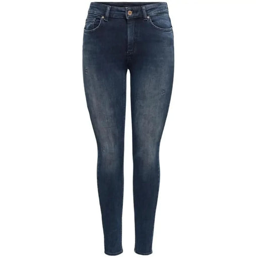 Dark blue skinny jeans with slight distressing - Only Women Jeans for stylish comfort