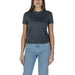 Dark gray crew neck t-shirt with light blue jeans in Calvin Klein Jeans Women’s collection