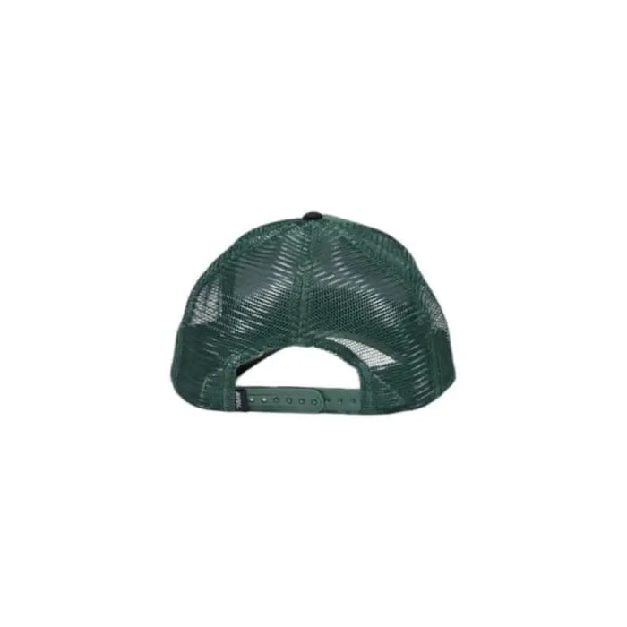 Dark green mesh trucker hat by Goorin Bros displayed from the back in Men Cap