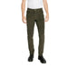 Dark green slim-fit Jeckerson Men Trousers paired with a white shirt on model