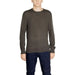 Dark olive green crewneck sweater by Armani Exchange with long sleeves for men