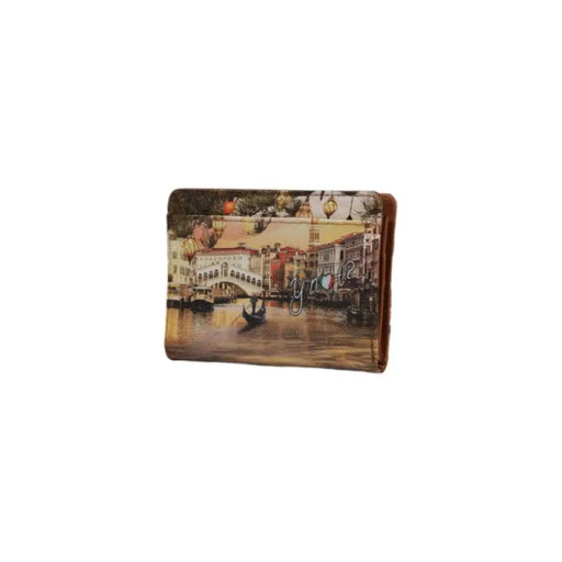 Decorative wooden box featuring a Venice canal scene on the lid of Y Not Women Wallet