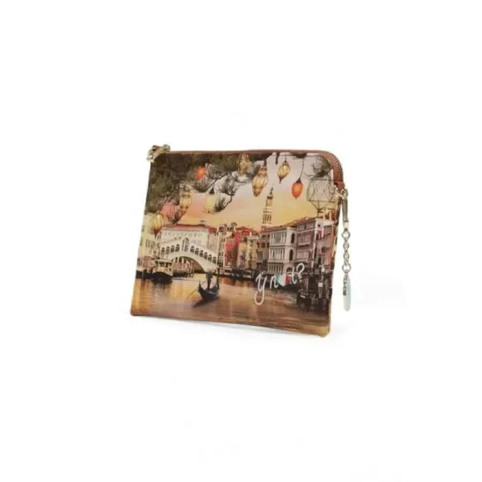 Decorative zippered pouch with a Venetian canal scene print from Y Not Women Bag