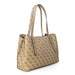 Designer handbag by Guess featuring a logo pattern and dual handles for women