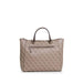 Designer handbag with monogram pattern and leather handles from Guess Women Bag