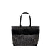 Designer tote bag with text pattern and black trim from Armani Exchange Women Bag