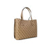 Designer tote bag with brown logo pattern from Guess Women Bag collection