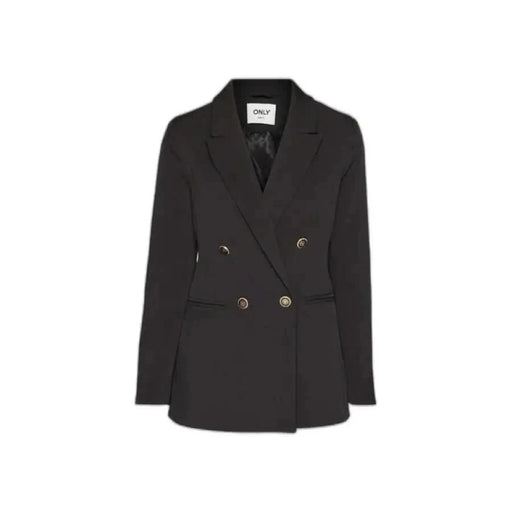 Double-breasted black blazer with brass-colored buttons from Only Women Blazer