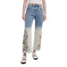 Floral-embroidered ombre-dyed jeans from Desigual Women’s collection in blue