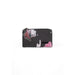 Floral-patterned black zippered wallet by Desigual for women showcasing elegance and style