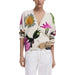 Floral print cardigan in beige, a stylish Desigual Women’s V-Neck design