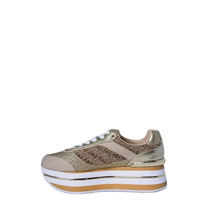 Gold platform sneaker from Guess Women’s Beige Slip-On Sneakers collection