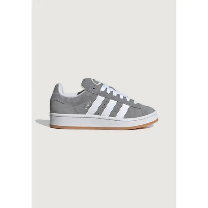 Gray Adidas Women’s Leather Sneakers with Rubber Soles showcased in stylish design