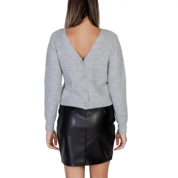 Gray cardigan sweater with button detailing from Morgan De Toi Women Knitwear