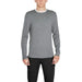 Gray crewneck sweater with white collar from Calvin Klein Men Knitwear collection