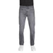 Gray straight-leg denim jeans from Boss for men, showcasing modern style and comfort