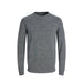 Gray knit crewneck sweater with long sleeves from Jack & Jones Men Knitwear collection