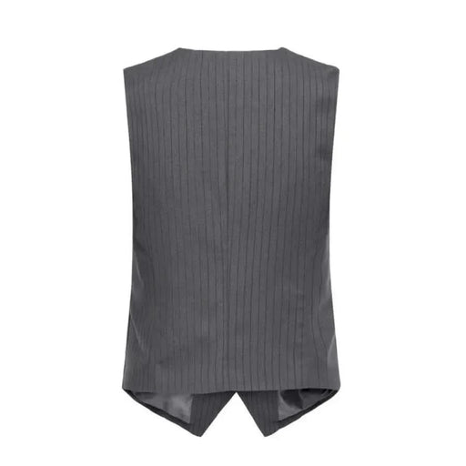 Gray pinstriped vest with a pointed hem from Jacqueline De Yong Women Gilet collection