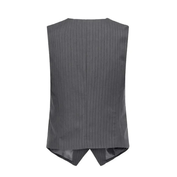 Gray pinstriped vest with a pointed hem from Jacqueline De Yong Women Gilet collection