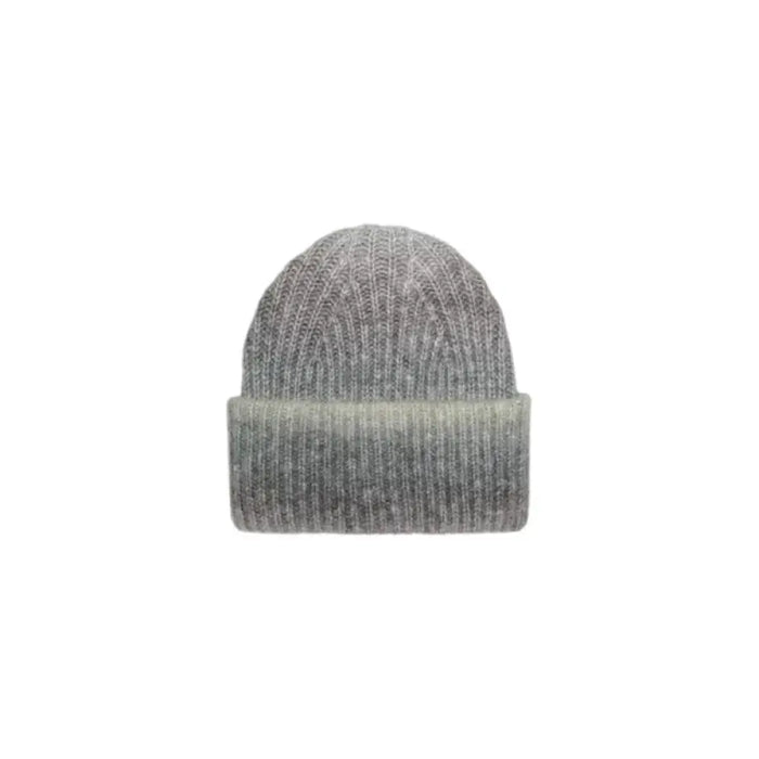 Gray ribbed knit winter beanie hat from Only Women’s collection for stylish warmth