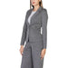 Gray tailored women’s blazer with single button closure from Ichi - Ichi Women Blazer