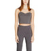 Gray two-piece outfit featuring cropped bustier top and high-waisted pants by Rinascimento