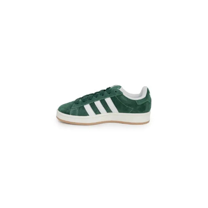 Green suede Adidas sneaker with white stripes and gum sole from Adidas Men Sneakers