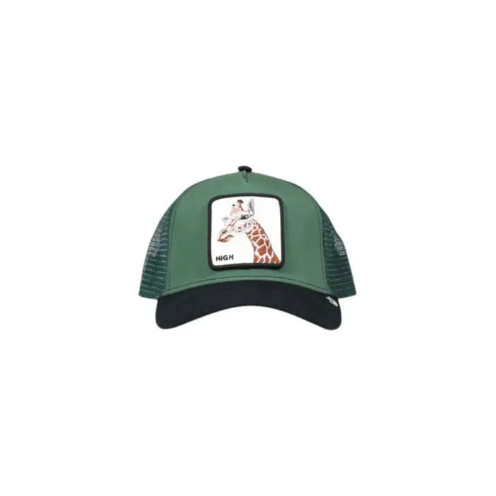 Green trucker hat with giraffe patch, Goorin Bros Green Print Baseball Cap for Men