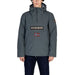 Grey Napapijri pullover anorak jacket featuring Norwegian flag emblem for men