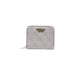 Grey patterned Guess zip-around wallet featuring logo print design for women