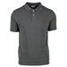 Grey polo shirt with red and blue striped collar from U.S. Polo Assn. Men Polo collection