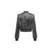 Grey satin bomber jacket with ribbed cuffs and waistband by Only Women