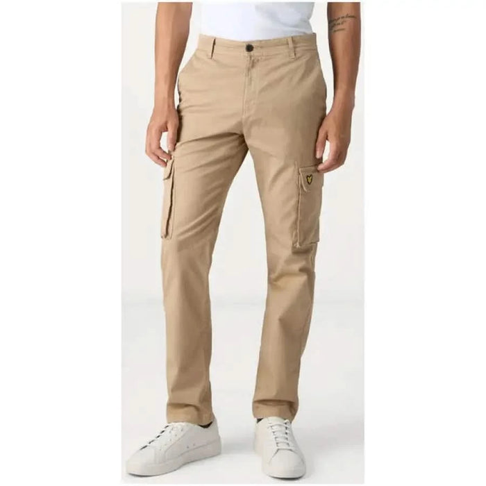 Khaki cargo pants with side pockets featured in Lyle & Scott Men Trousers for fall winter