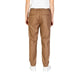 Khaki casual trousers with elastic waistband and back pockets by Hamaki-ho Men Trousers