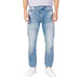 Light blue straight leg denim jeans by Calvin Klein for men