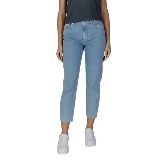 Calvin Klein Light Blue Women’s Jeans featuring stylish denim fabric design