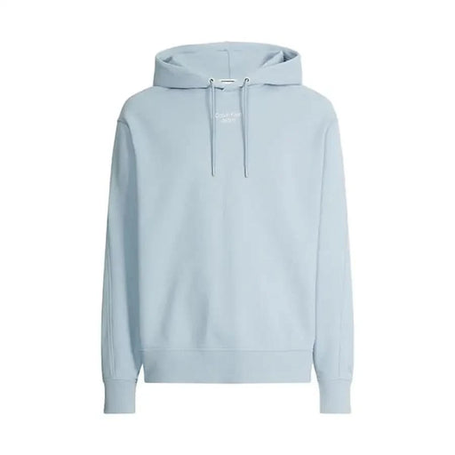 Light Blue Hooded Sweatshirt with Drawstrings from Calvin Klein Jeans Men Sweatshirts Collection