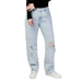 Calvin Klein Women’s Light Blue Ripped Jeans with Distressed Appearance