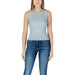 Light blue sleeveless knit top with crew neckline from Guess Women’s collection