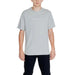 Person wearing light gray Calvin Klein t-shirt from Calvin Klein Men T-Shirt collection