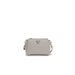 Light gray leather Guess Women Bag with triangular logo and detachable strap