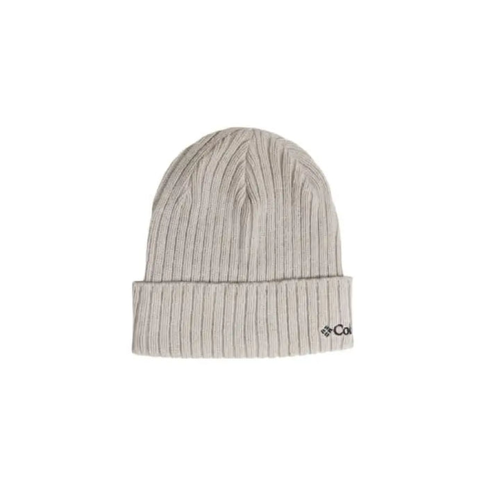 Light gray ribbed knit beanie with logo from Columbia Men Cap