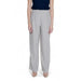 Light gray wide-leg trousers with navy blue top - Vila Clothes Women Trousers