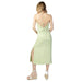 Light green midi dress with thin straps and side slit by Calvin Klein Jeans