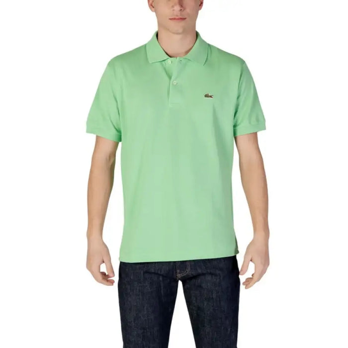 Light green Lacoste Men’s Short Sleeve Polo Shirt for men’s fashion attire