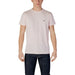 Light pink Lacoste t-shirt displayed in Lacoste Men Black Short Round Neck T Shirt