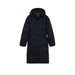 Long black winter coat with hood and belt from Desigual Women Jacket collection