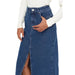 Long denim skirt with front slit and pocket from Only Women Skirt collection