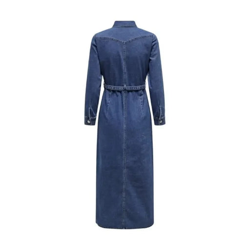 Long-sleeved denim maxi dress with a belted waist from Only Women Dress collection